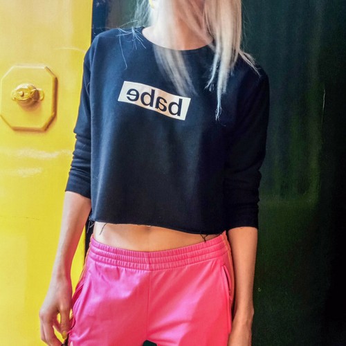 Sweat court femme noir - , vintage